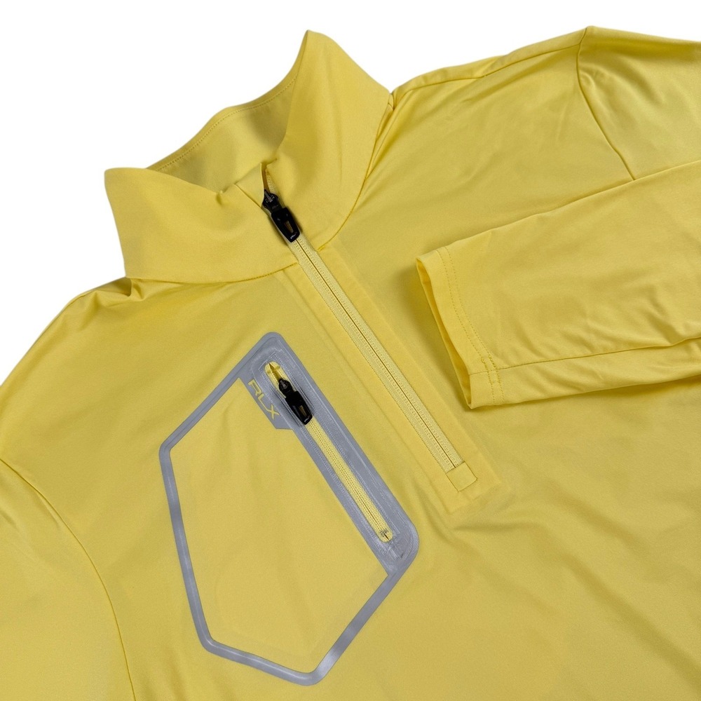 RLX Ralph Lauren Shirt Mens M Yellow Half-Zip L/S Pullover Stretch Athletic Golf